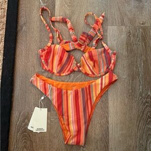 MONDAY Colorful Striped Bikini Set